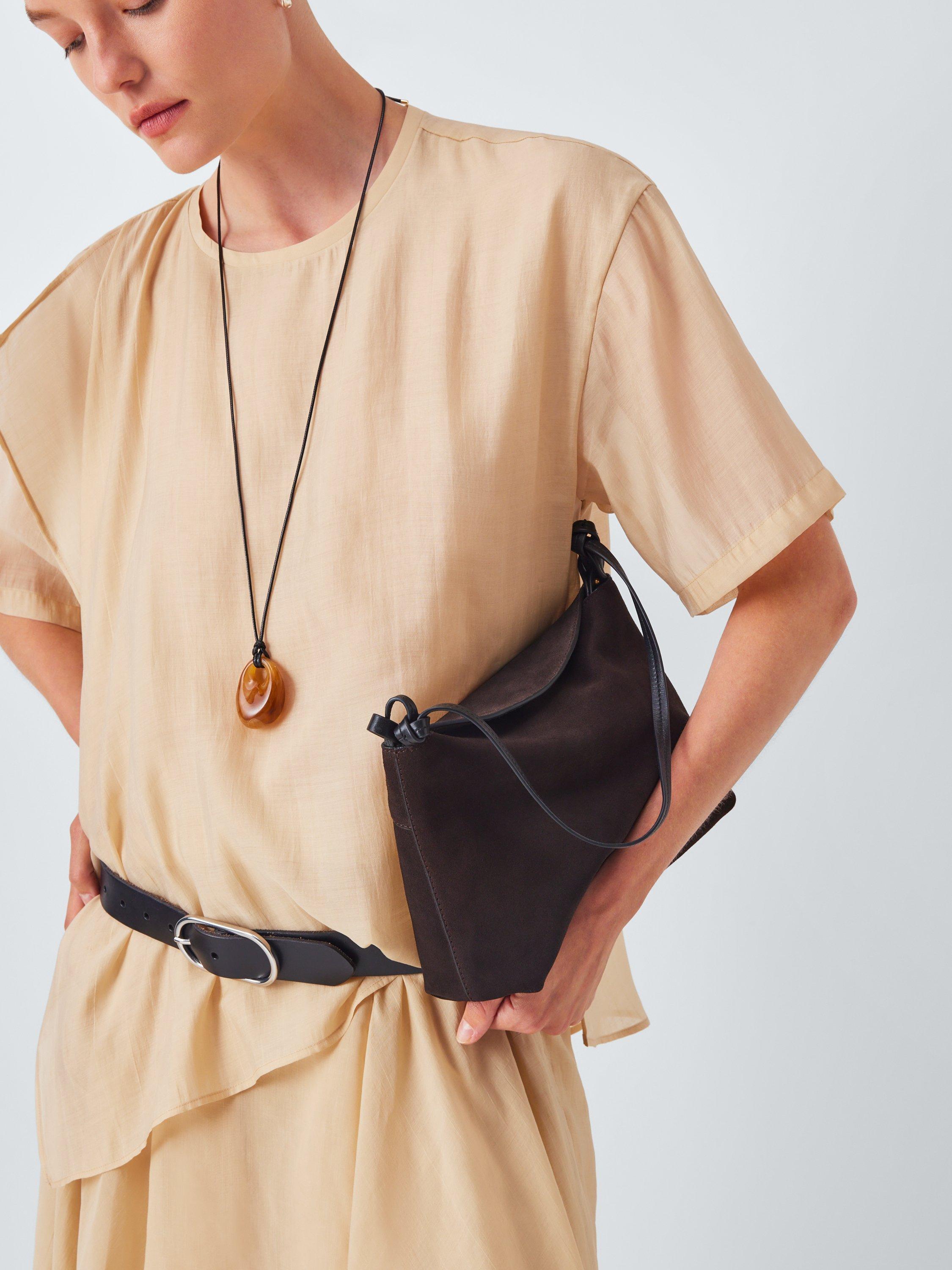Product image 6 of 6, which shows John Lewis Short Sleeved Draped Sheer T-Shirt, Natural, 8