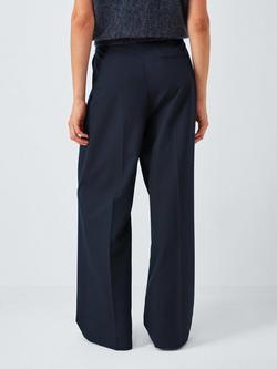 John Lewis Pleat Wide Leg Trousers - view 2, Navy