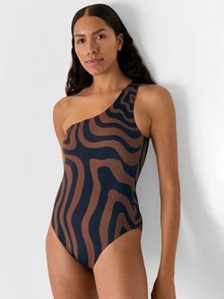 Whistles Swirl Print Swimsuit, Navy/Multi, Navy/Multi