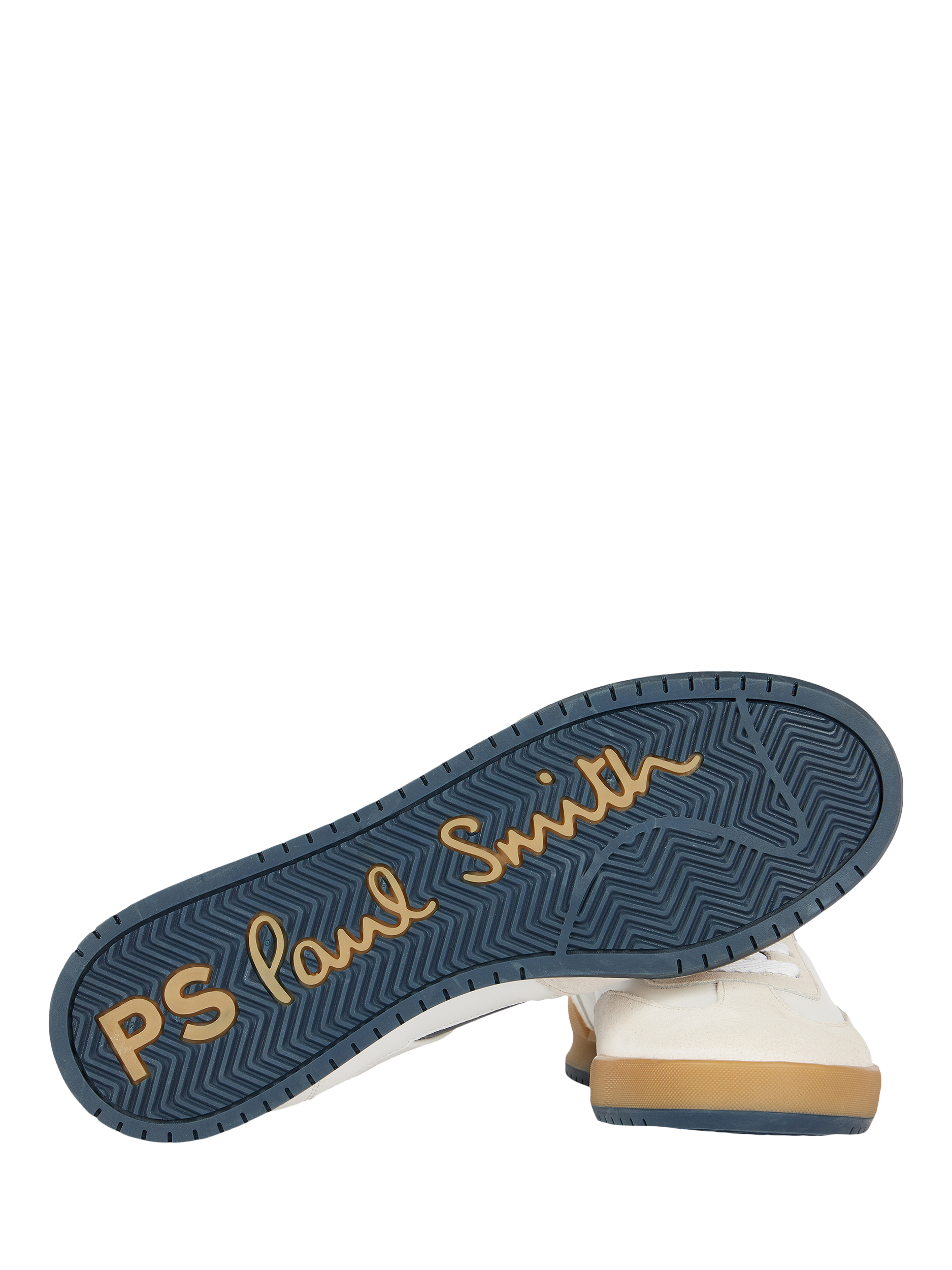 Product image 2 of 5, which shows Paul Smith Lace Up Leather Trainers, White Navy, 10