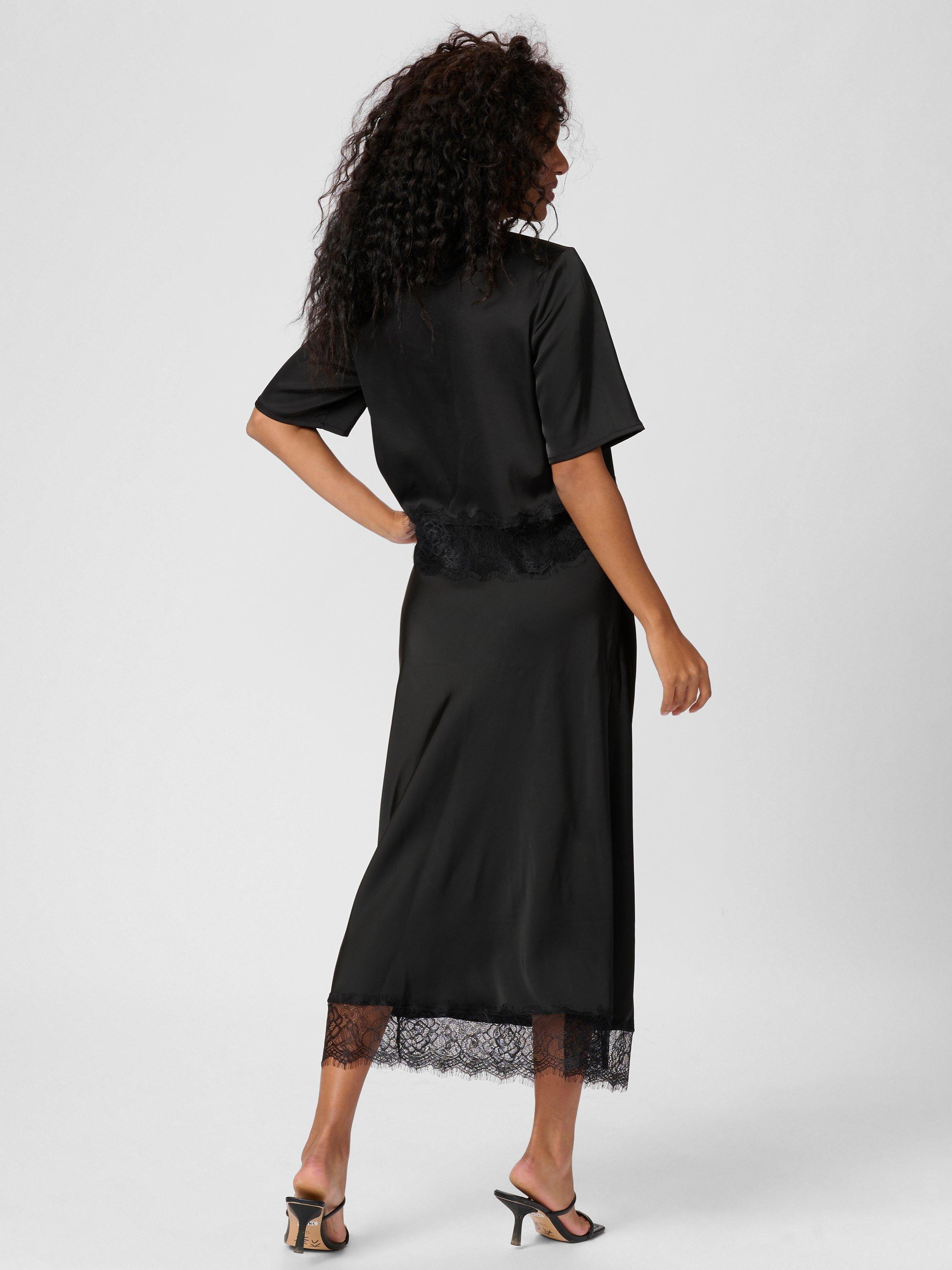 Product image 2 of 6, which shows KAFFE Hilda Lace Trim Blouse, Black, 16