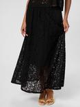 KAFFE Nomi Lace Maxi Skirt, Black