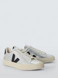VEJA Campo Leather Trainers, Silver/Black