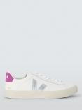 VEJA Campo Leather Trainers, White/Silver/Vio