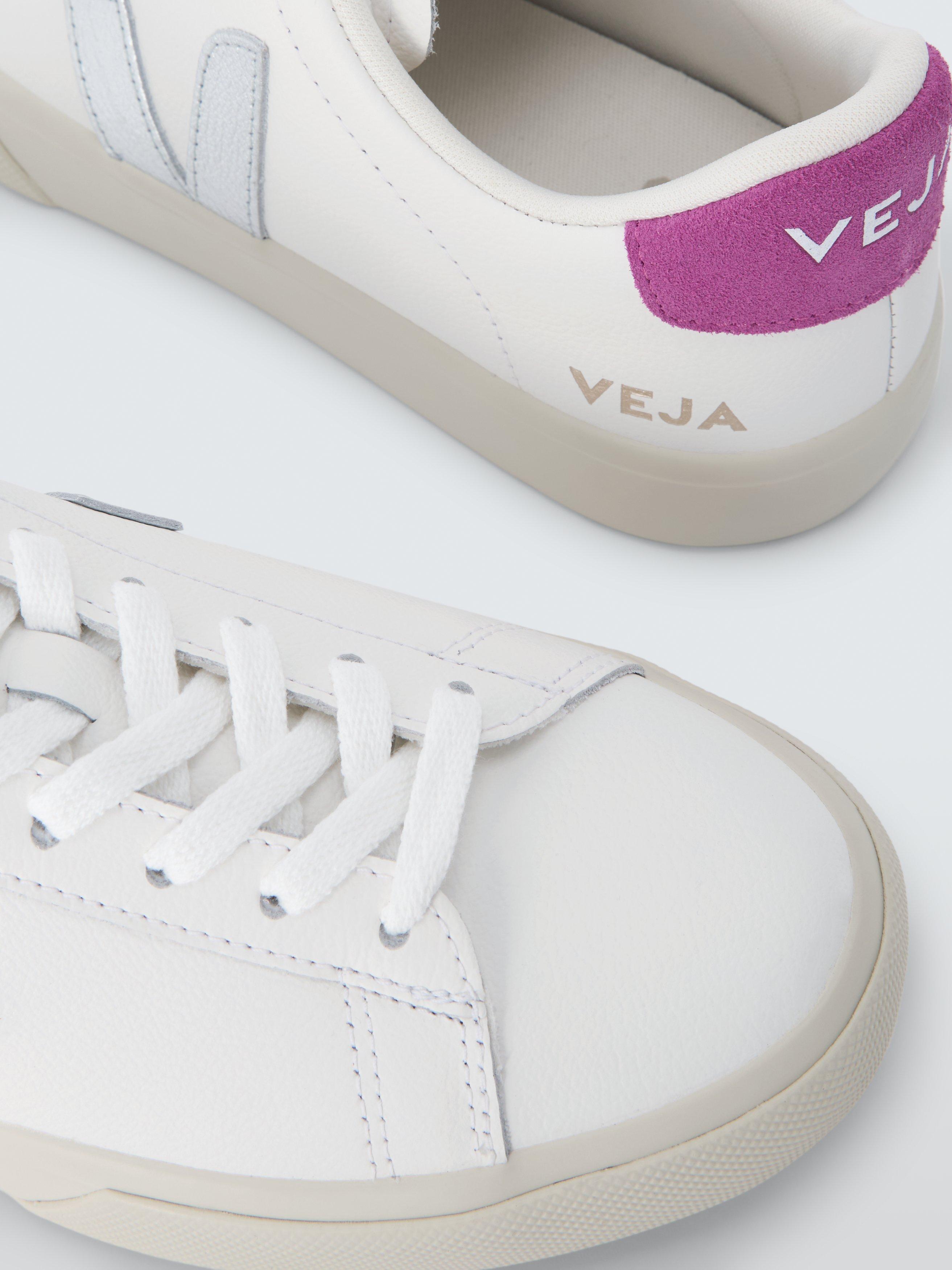 Product image 4 of 6, which shows VEJA Campo Leather Trainers, White/Silver/Vio, 4