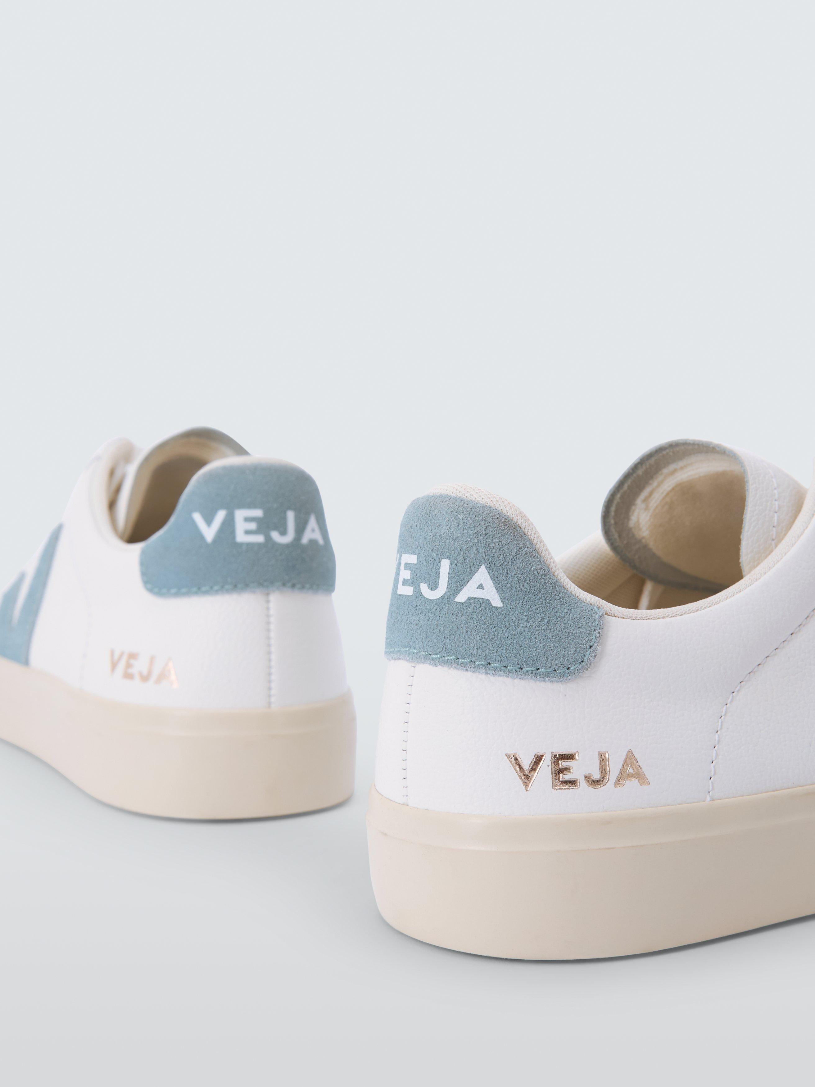 Product image 4 of 6, which shows VEJA Campo Leather Trainers, White/Blue, 4