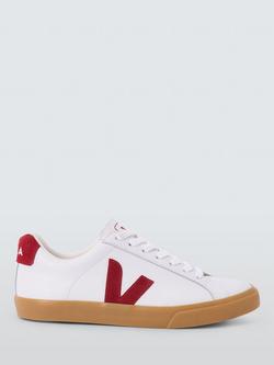 VEJA Esplar Leather Trainers, White/Red, White/Red
