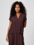 KAFFE Anja V-Neck Blouse, Mid Red