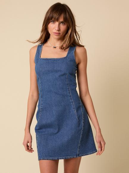 Nobody's Child Delta Sleeveless Denim Mini Dress, Blue, Blue