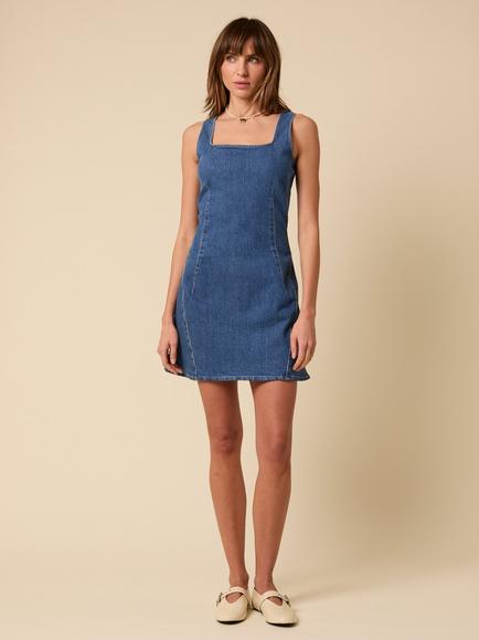 Nobody's Child Delta Sleeveless Denim Mini Dress, Blue - view 2, Blue