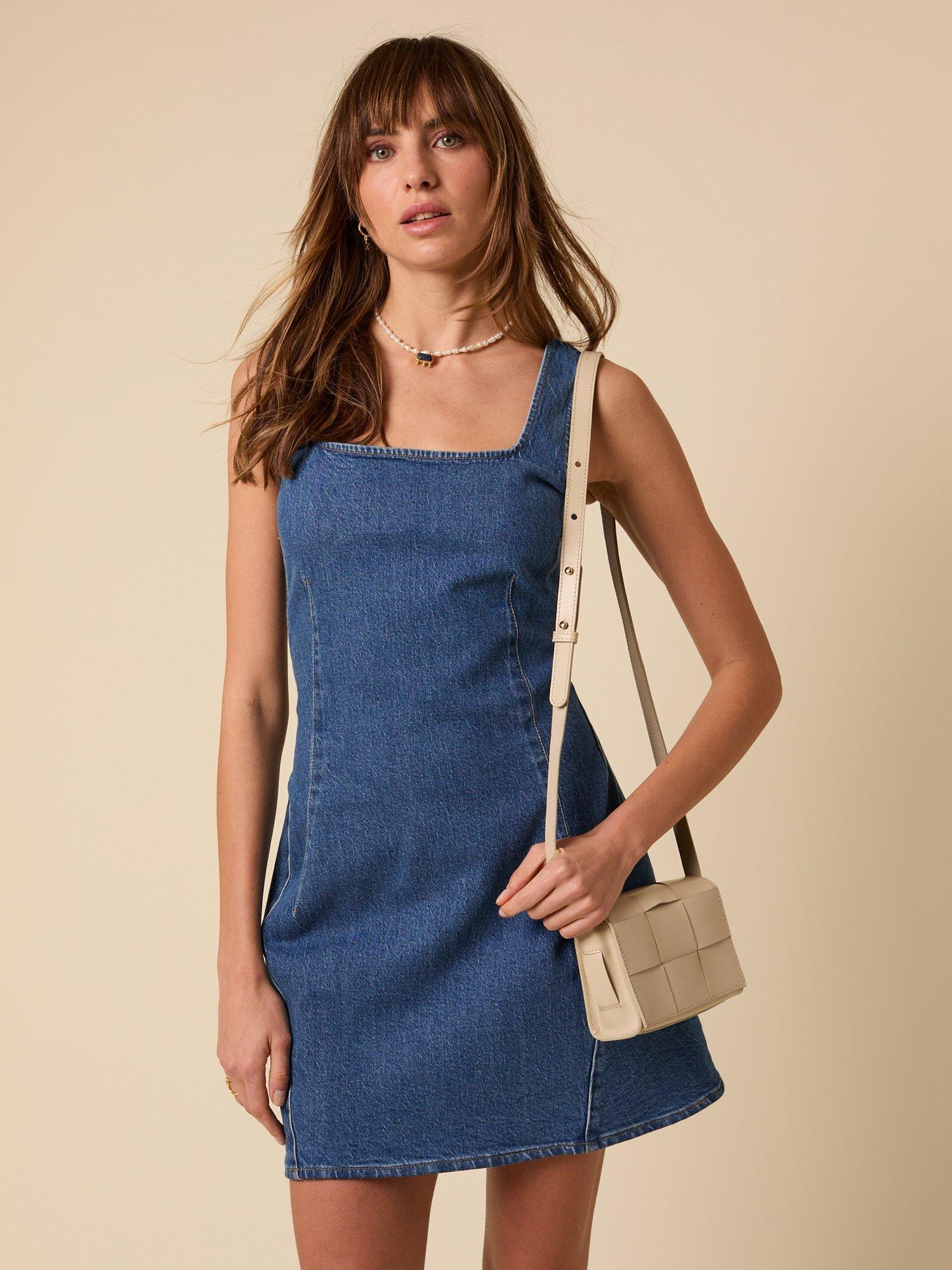Product image 3 of 5, which shows Nobody's Child Delta Sleeveless Denim Mini Dress, Blue, 6