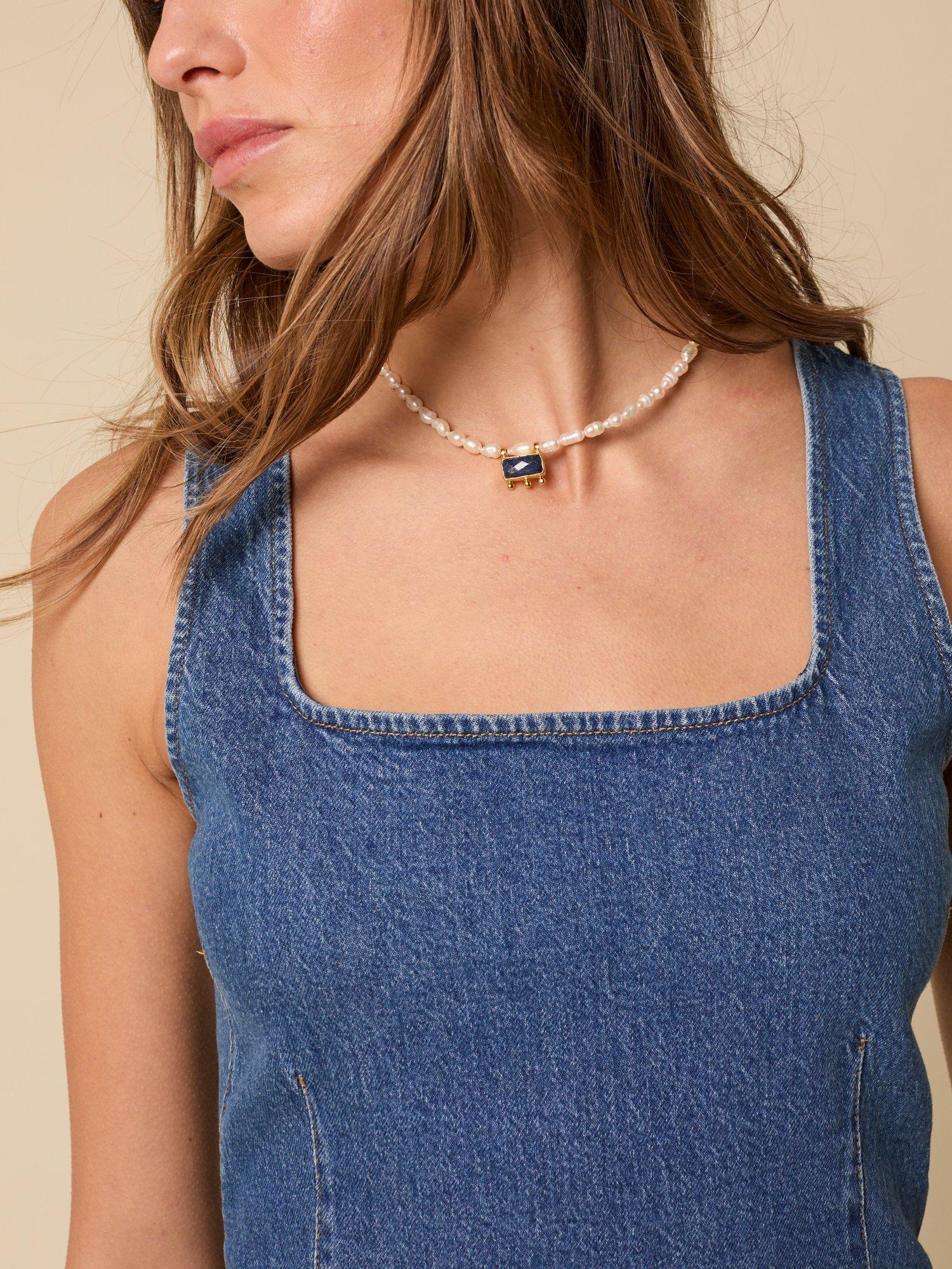 Product image 4 of 5, which shows Nobody's Child Delta Sleeveless Denim Mini Dress, Blue, 6
