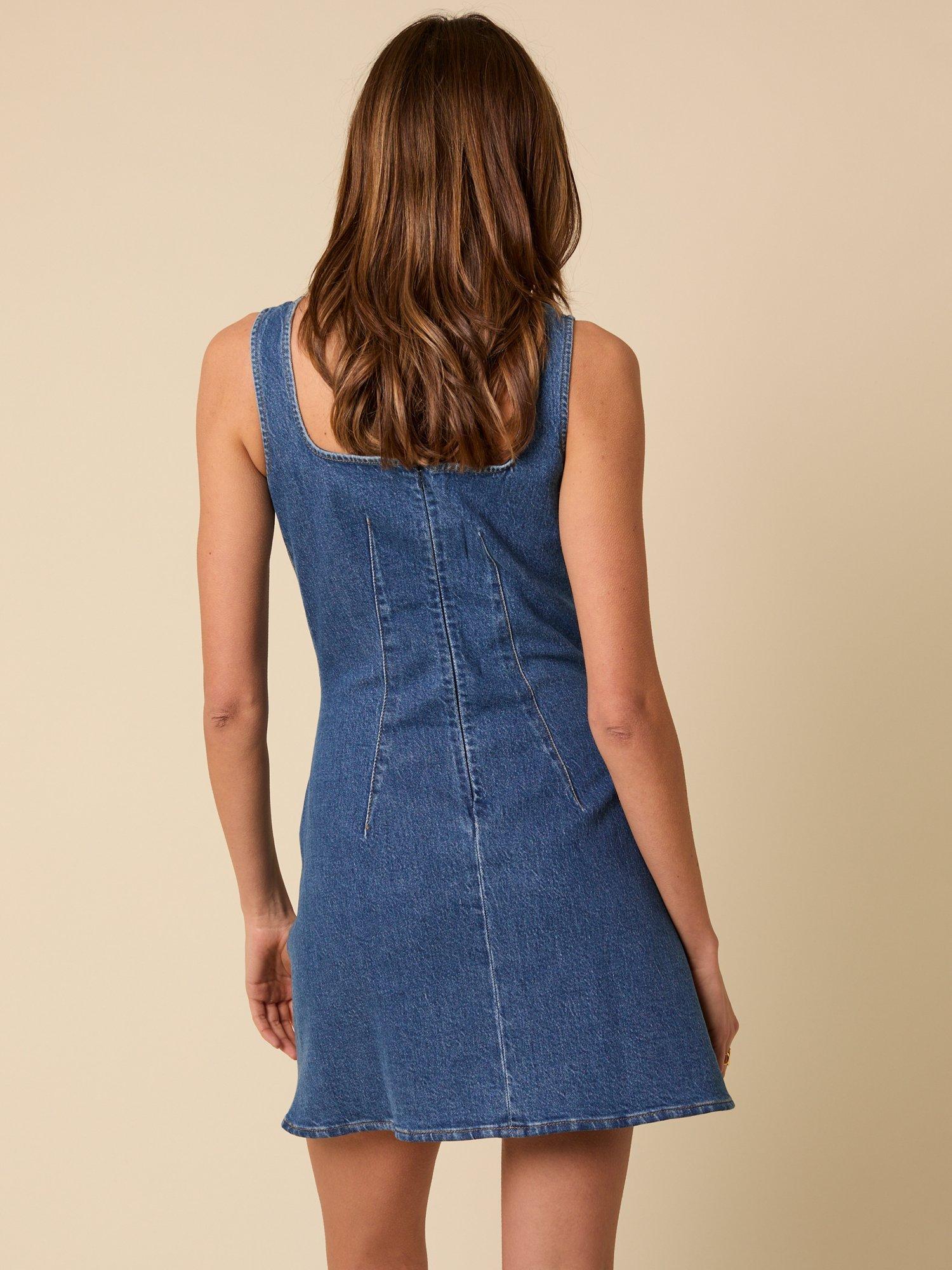 Product image 5 of 5, which shows Nobody's Child Delta Sleeveless Denim Mini Dress, Blue, 6