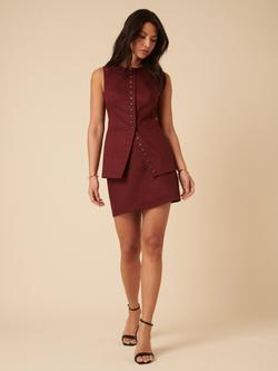 Nobody's Child Imogen Round Neck Waistcoat, Brown - view 2, Brown