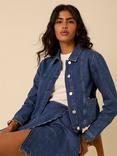Nobody's Child Scallop Trim Denim Jacket, Denim