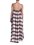 ASCENO Napoli Sleeveless Sunflower Print Silk Maxi Dress, Brown/White