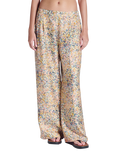ASCENO Isola Beachscape Print Silk Trousers, Multi