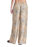 ASCENO Isola Beachscape Print Silk Trousers, Multi