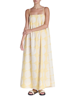 ASCENO Heather Cotton Maxi Dress - view 2, White/Yellow
