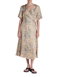 ASCENO Phoenix Beachscape Print Silk Midi Dress, Multi