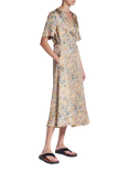 ASCENO Phoenix Beachscape Print Silk Midi Dress, Multi