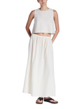 ASCENO Kobe Sleeveless Cotton Blend Crop Top, White
