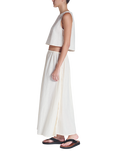 ASCENO Kobe Sleeveless Cotton Blend Crop Top, White