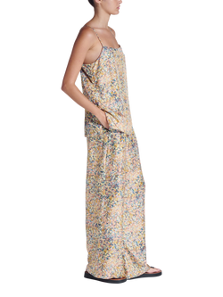 ASCENO Tulum Beachscape Print Silk Cami Top, Multi - view 2, Multi