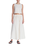ASCENO Rafaela Cotton Blend Maxi Skirt, White