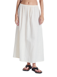 ASCENO Rafaela Cotton Blend Maxi Skirt, White