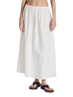ASCENO Rafaela Cotton Blend Maxi Skirt, White - view 2, White