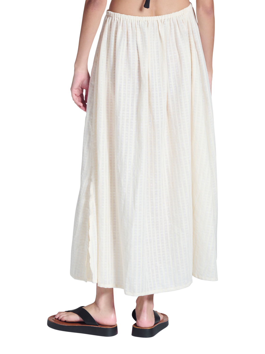 Product image 5 of 7, which shows ASCENO Rafaela Cotton Blend Maxi Skirt, White, XS