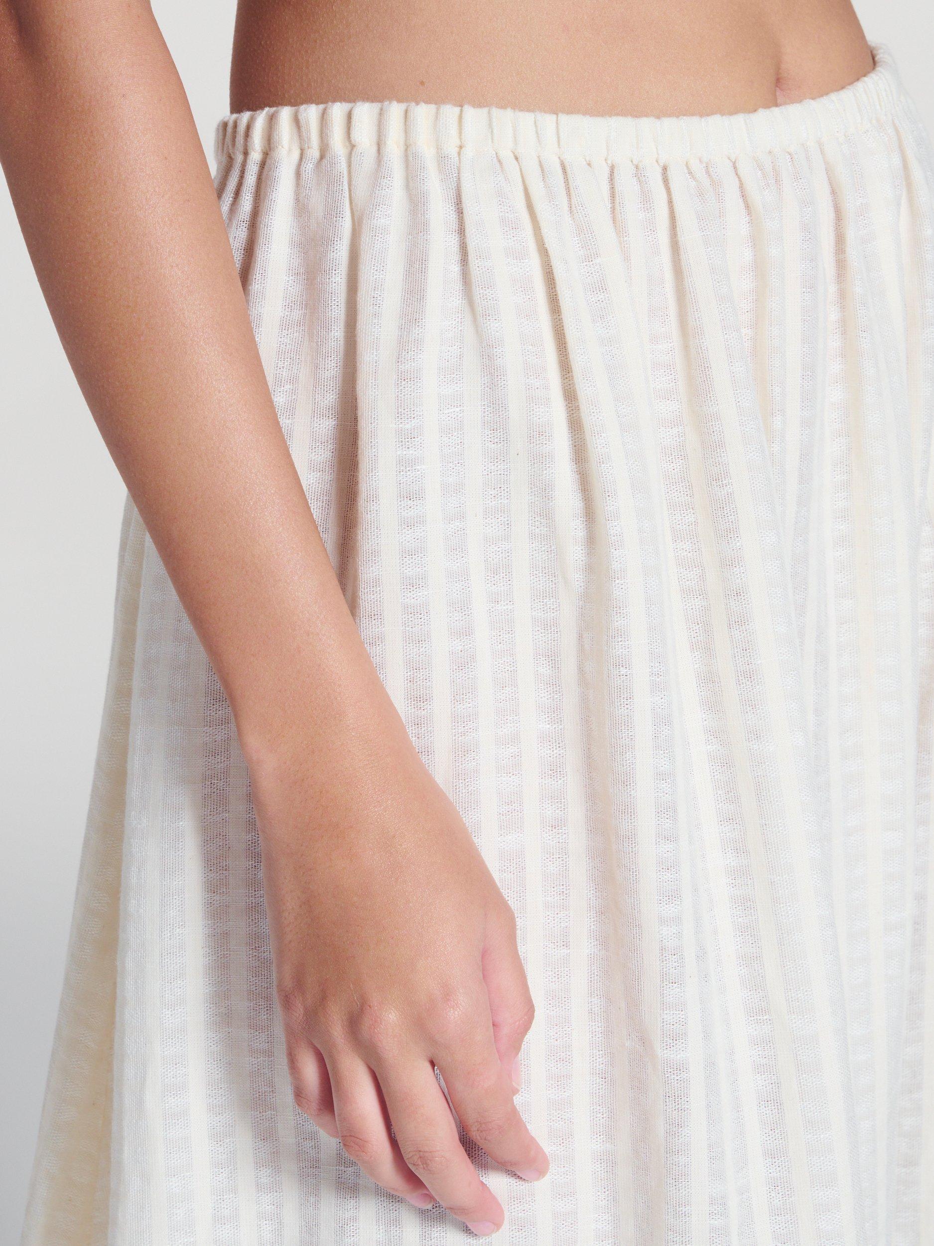Product image 7 of 7, which shows ASCENO Rafaela Cotton Blend Maxi Skirt, White, XS