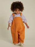Claude & Co Kids' Blythe Cotton Dungarees, Tangerine