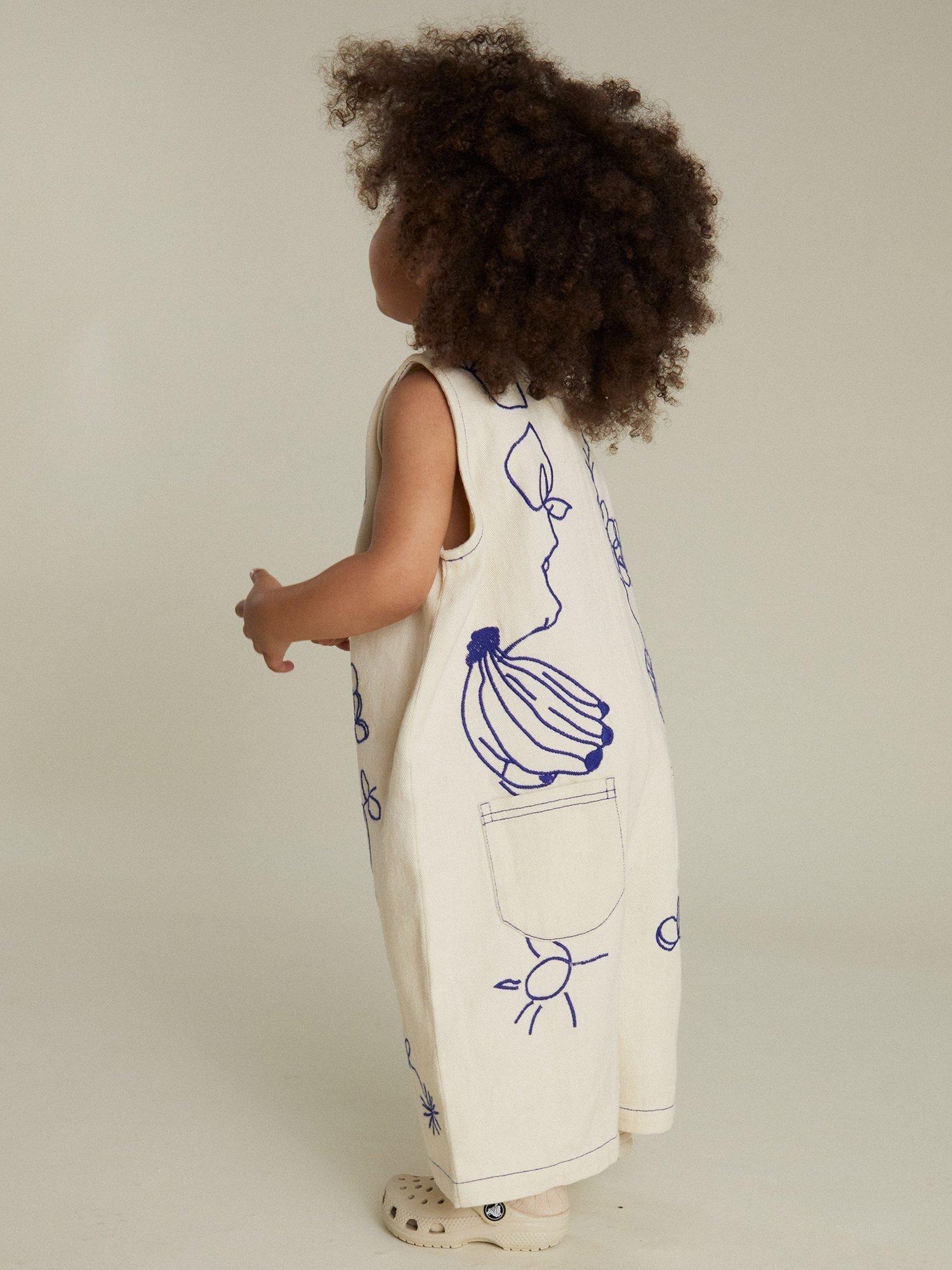 Product image 4 of 7, which shows Claude & Co Kids' Cali Overalls, White, 6-12 months