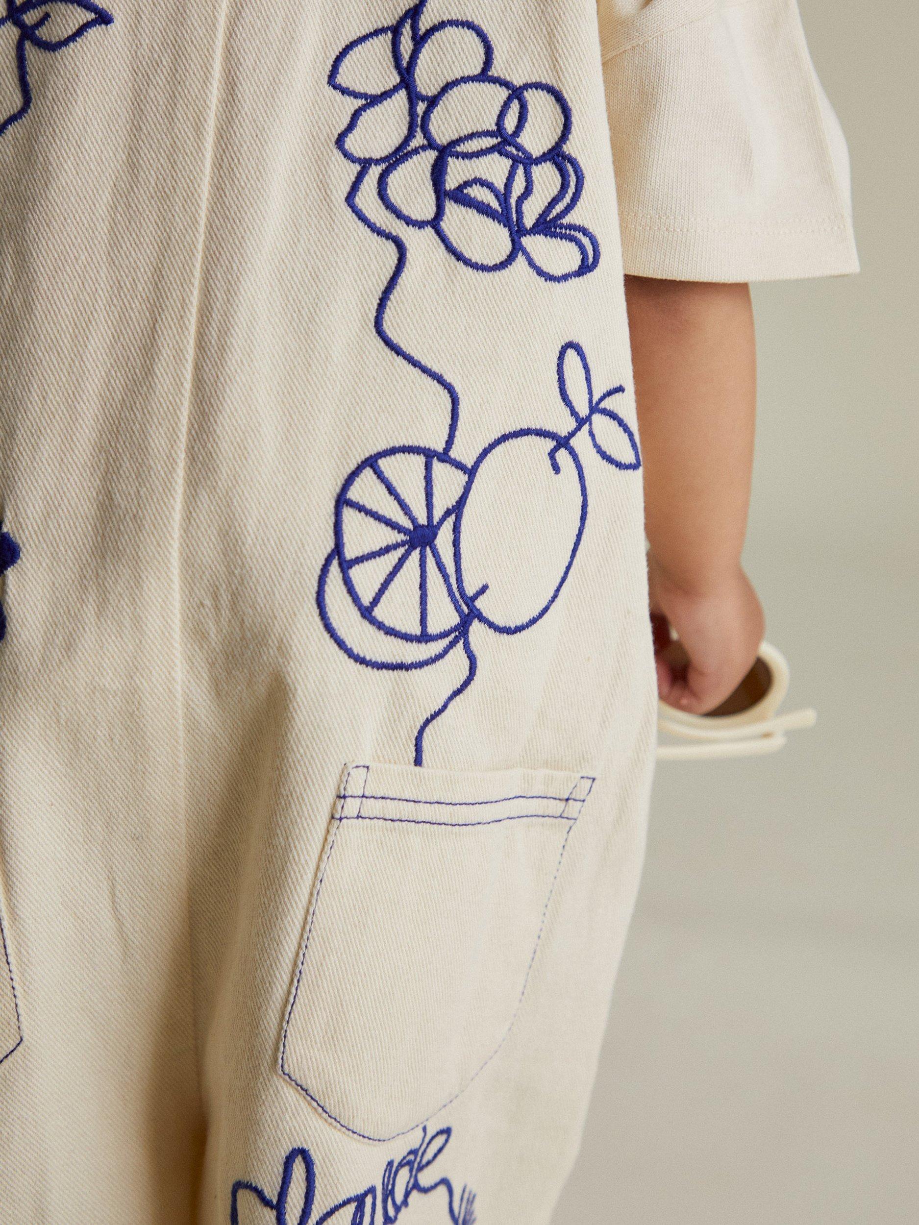 Product image 5 of 7, which shows Claude & Co Kids' Cali Overalls, White, 6-12 months
