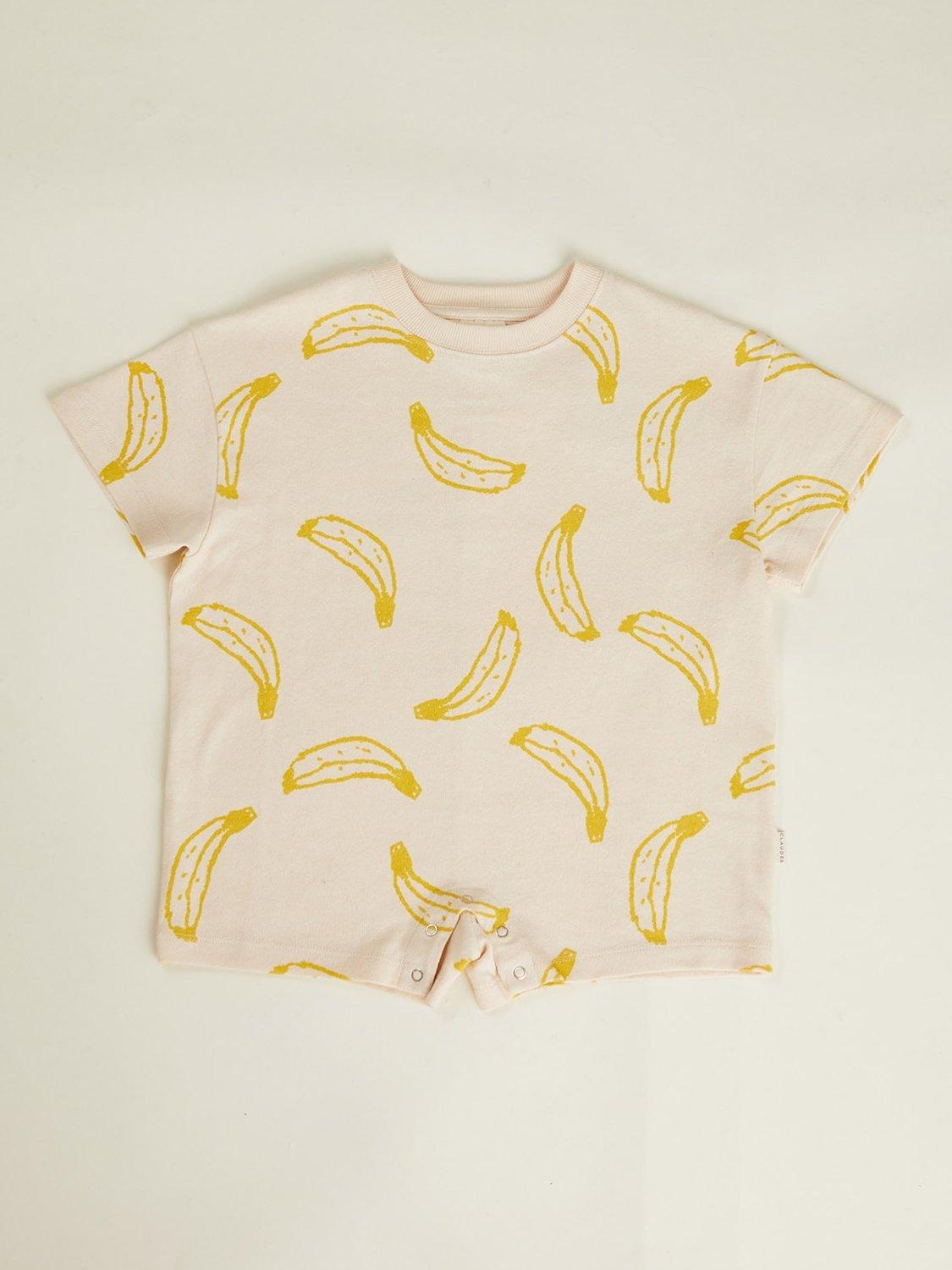Product image 5 of 5, which shows Claude & Co Kids' Opal Cotton Banana Romper, Soft Cream, 3-6 months