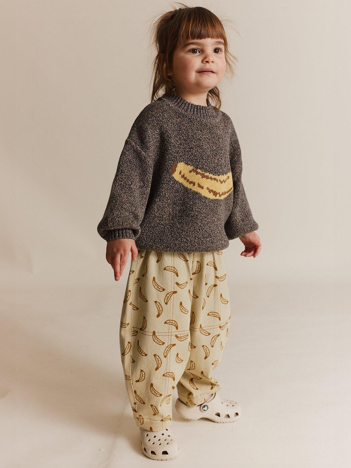 Product image 4 of 5, which shows Claude & Co Kids' Rian Cotton Banana Trousers, Off-white, 3-6 months