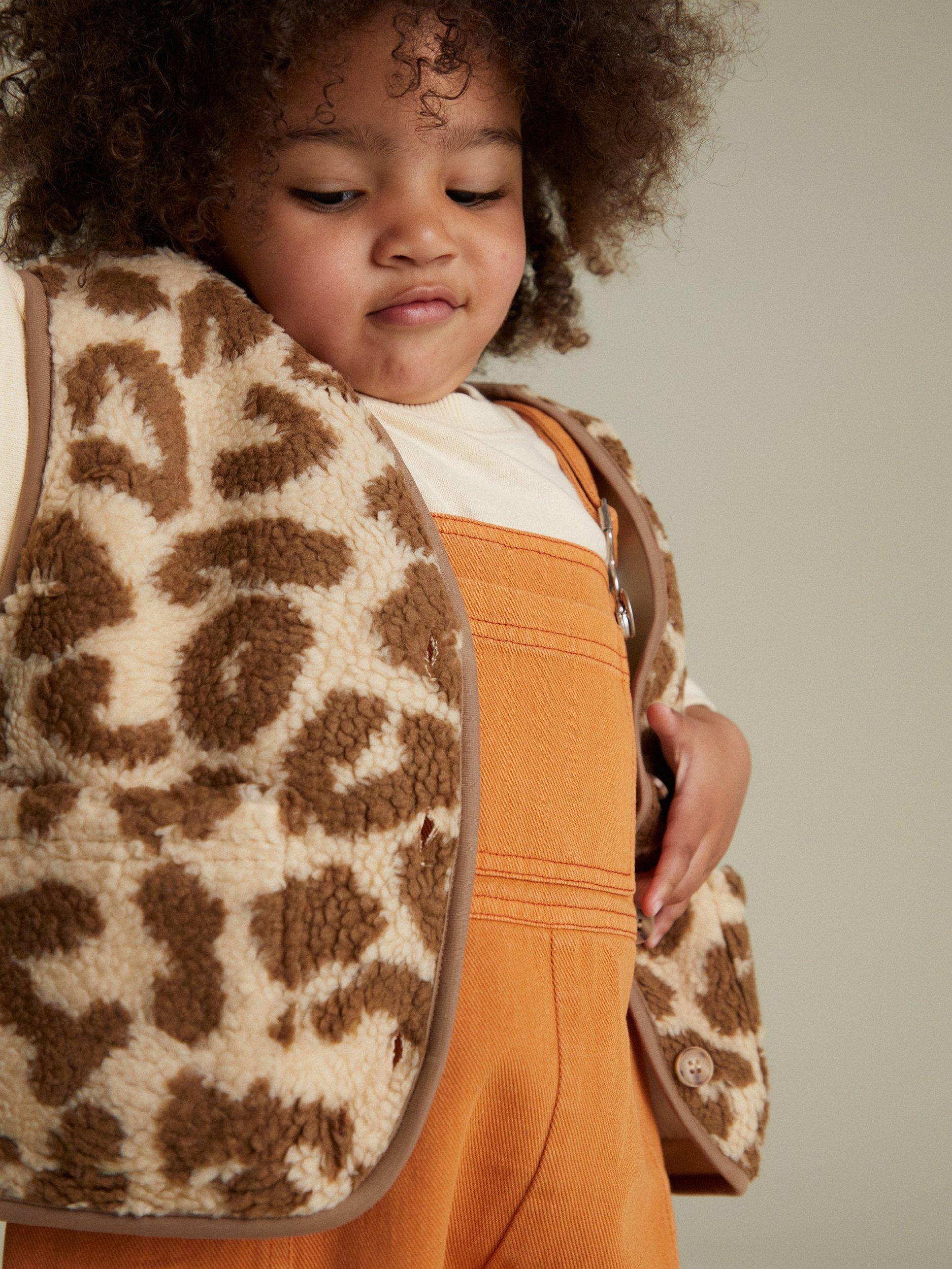 Product image 3 of 5, which shows Claude & Co Kids' Alma Borg Printed Gilet, Leopard, 3-6 months