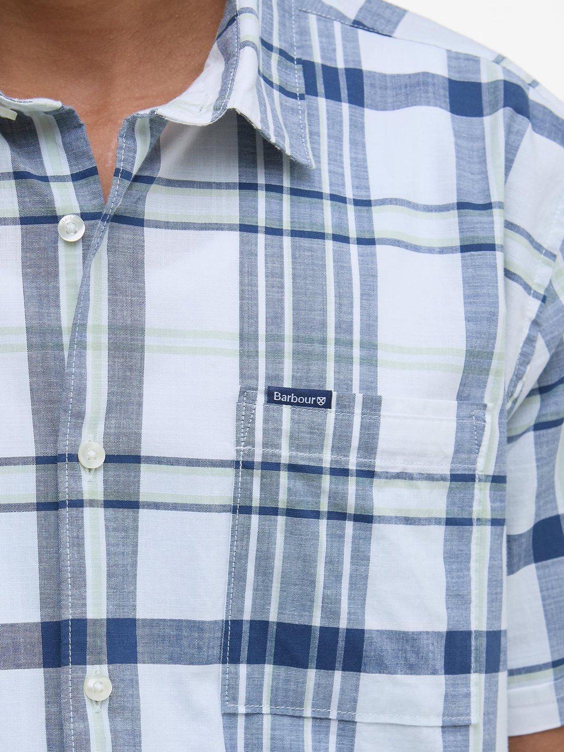 Product image 6 of 6, which shows Barbour Grassbeach Highland Check Cotton Shirt, White, S
