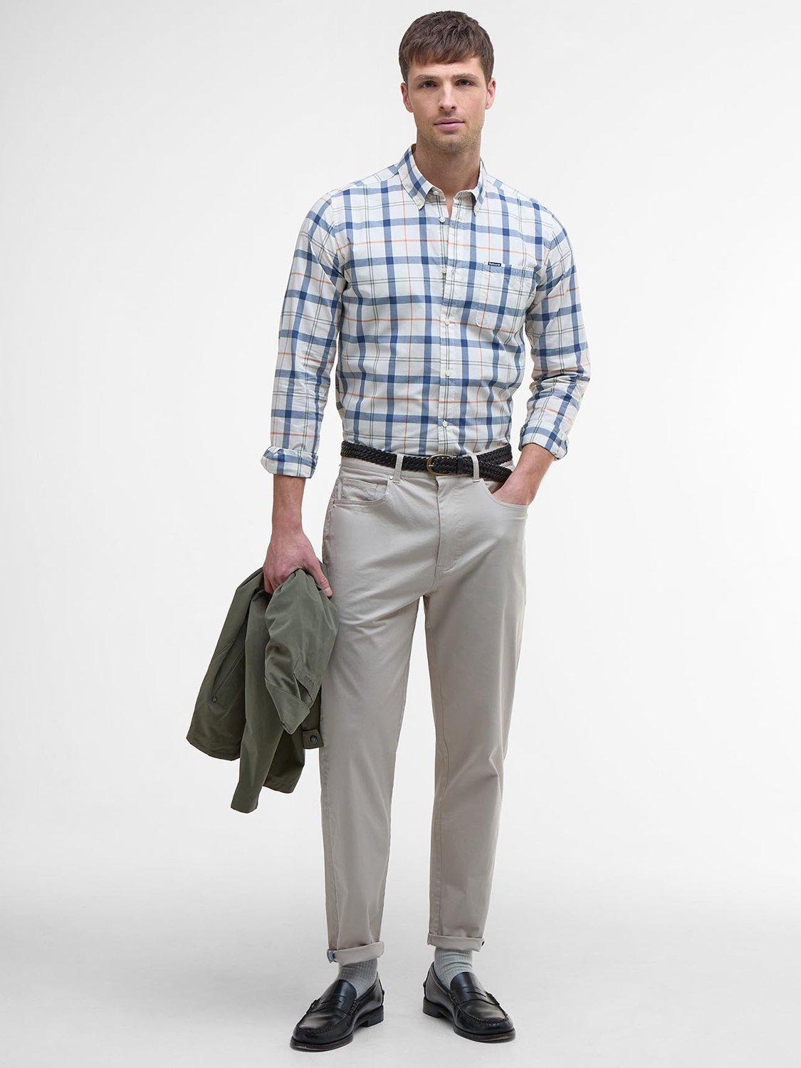 Product image 3 of 6, which shows Barbour Rawley Blue Check Tartan Cotton Shirt, Sea Haze Tartan, S