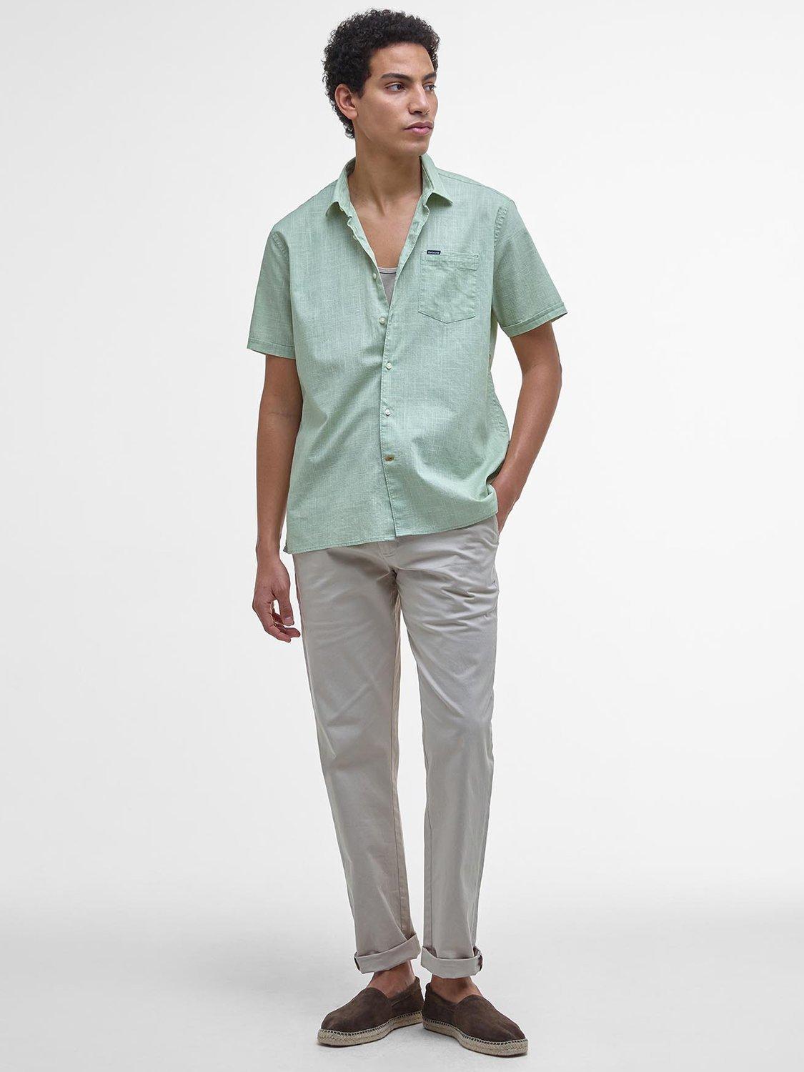 Product image 3 of 7, which shows Barbour Slub Cotton Shirt, Seagrass, S