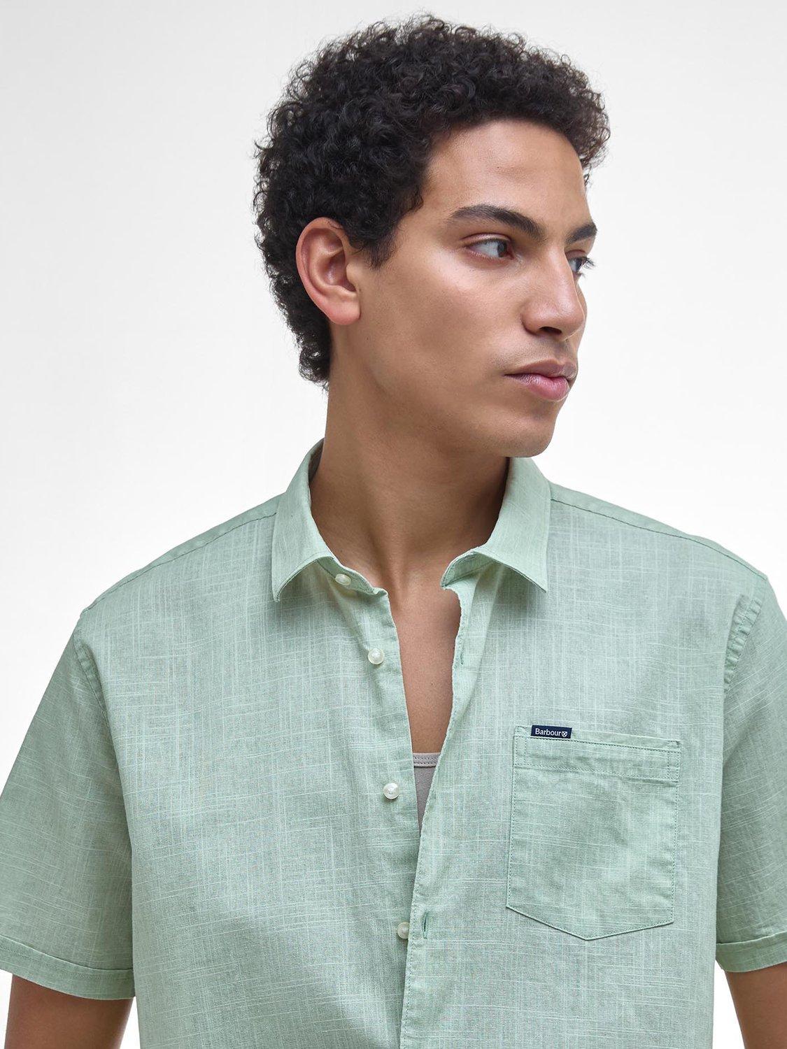 Product image 6 of 7, which shows Barbour Slub Cotton Shirt, Seagrass, S