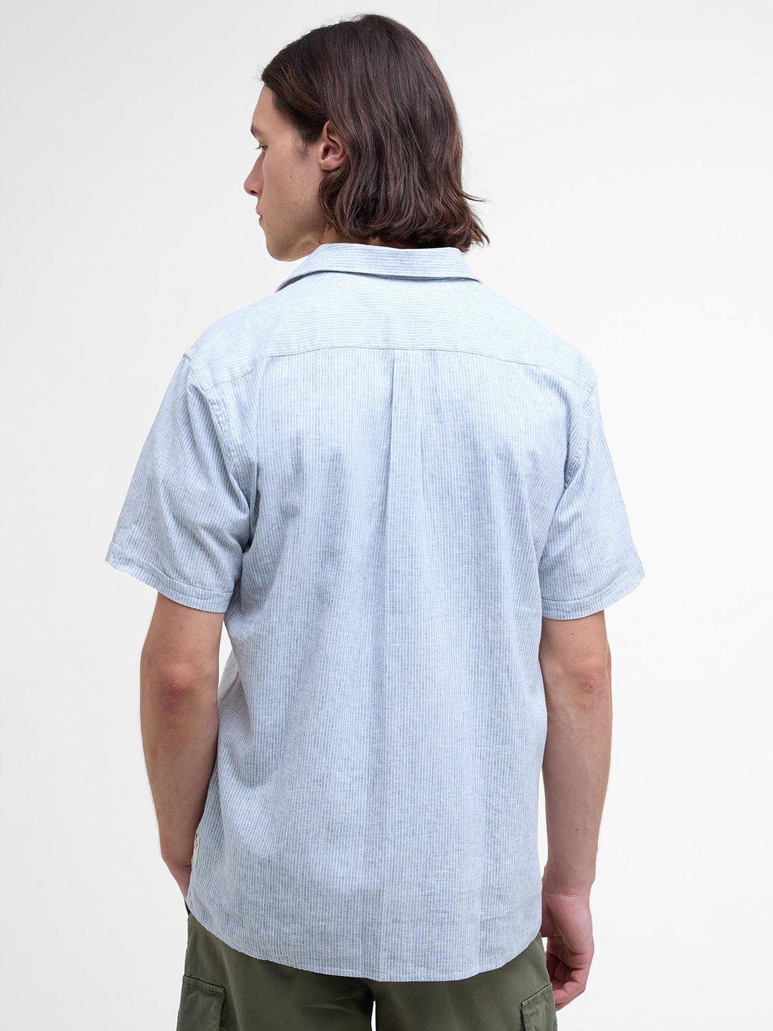 Product image 2 of 6, which shows Barbour Tindale Linen Cotton Blend Shirt, Bleached Blue, XL