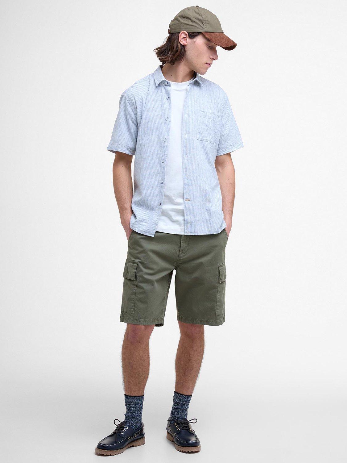 Product image 3 of 6, which shows Barbour Tindale Linen Cotton Blend Shirt, Bleached Blue, XL