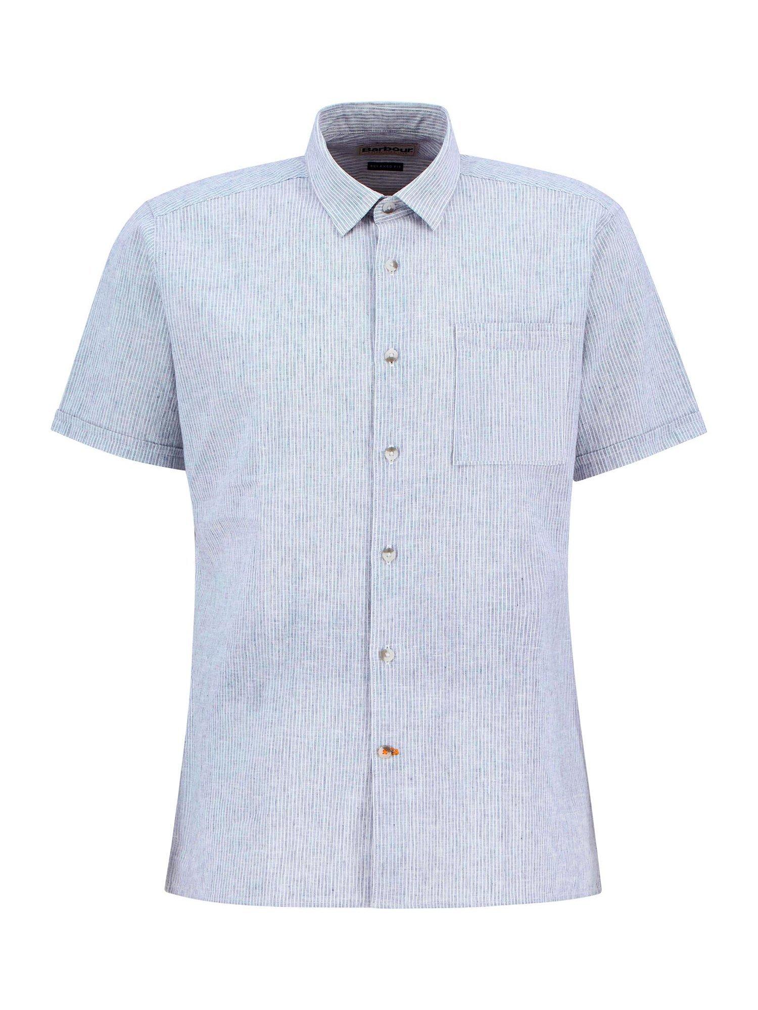 Product image 4 of 6, which shows Barbour Tindale Linen Cotton Blend Shirt, Bleached Blue, XL