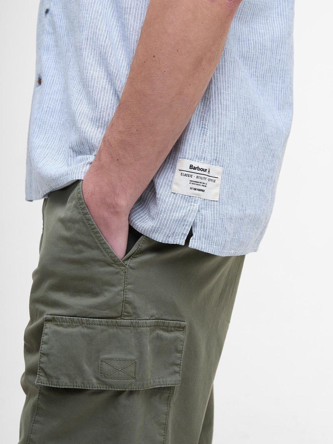 Product image 6 of 6, which shows Barbour Tindale Linen Cotton Blend Shirt, Bleached Blue, XL