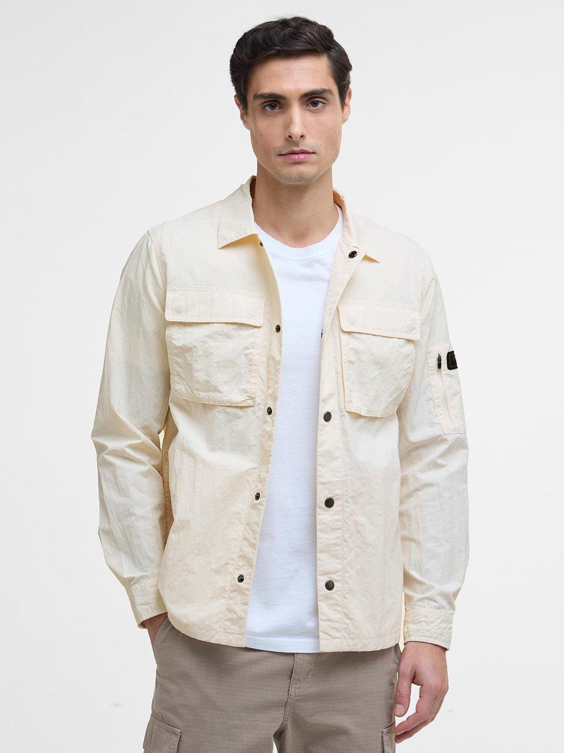 Product image 1 of 7, which shows Barbour International Scots Overshirt, Whisper White, L