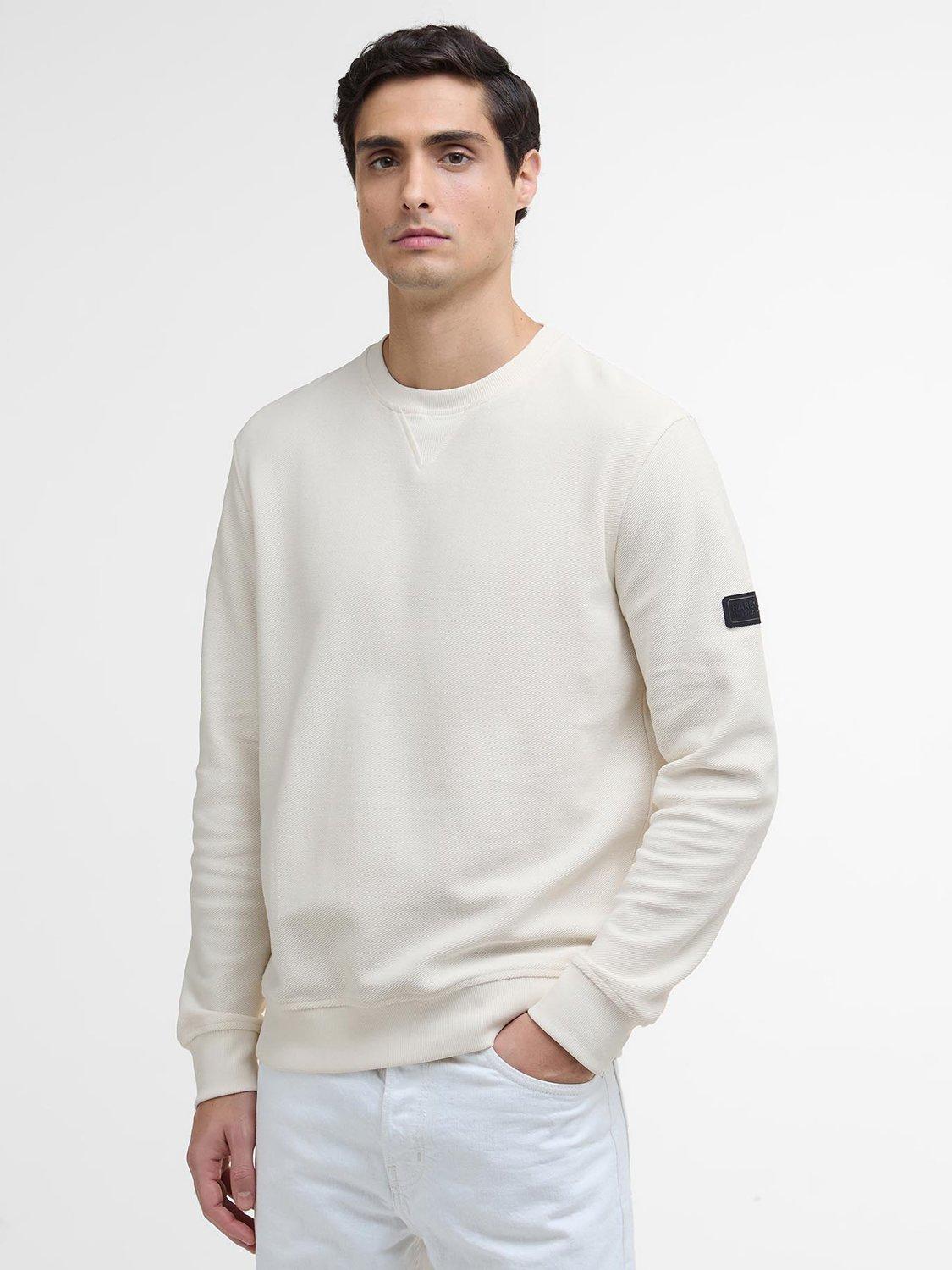 Product image 1 of 6, which shows Barbour International Wrightson Cotton Sweatshirt, Whisper White, S