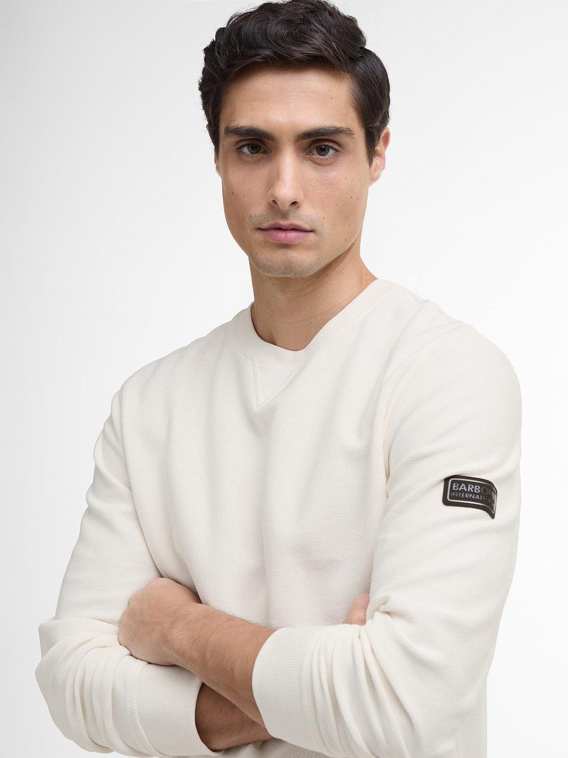 Product image 5 of 6, which shows Barbour International Wrightson Cotton Sweatshirt, Whisper White, S